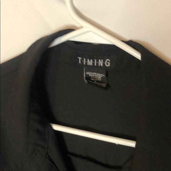 Black button down long sleeve top - Picture 5 of 5